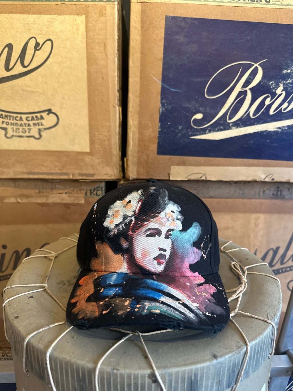 Cappellino disegnato a mano - Geisha
