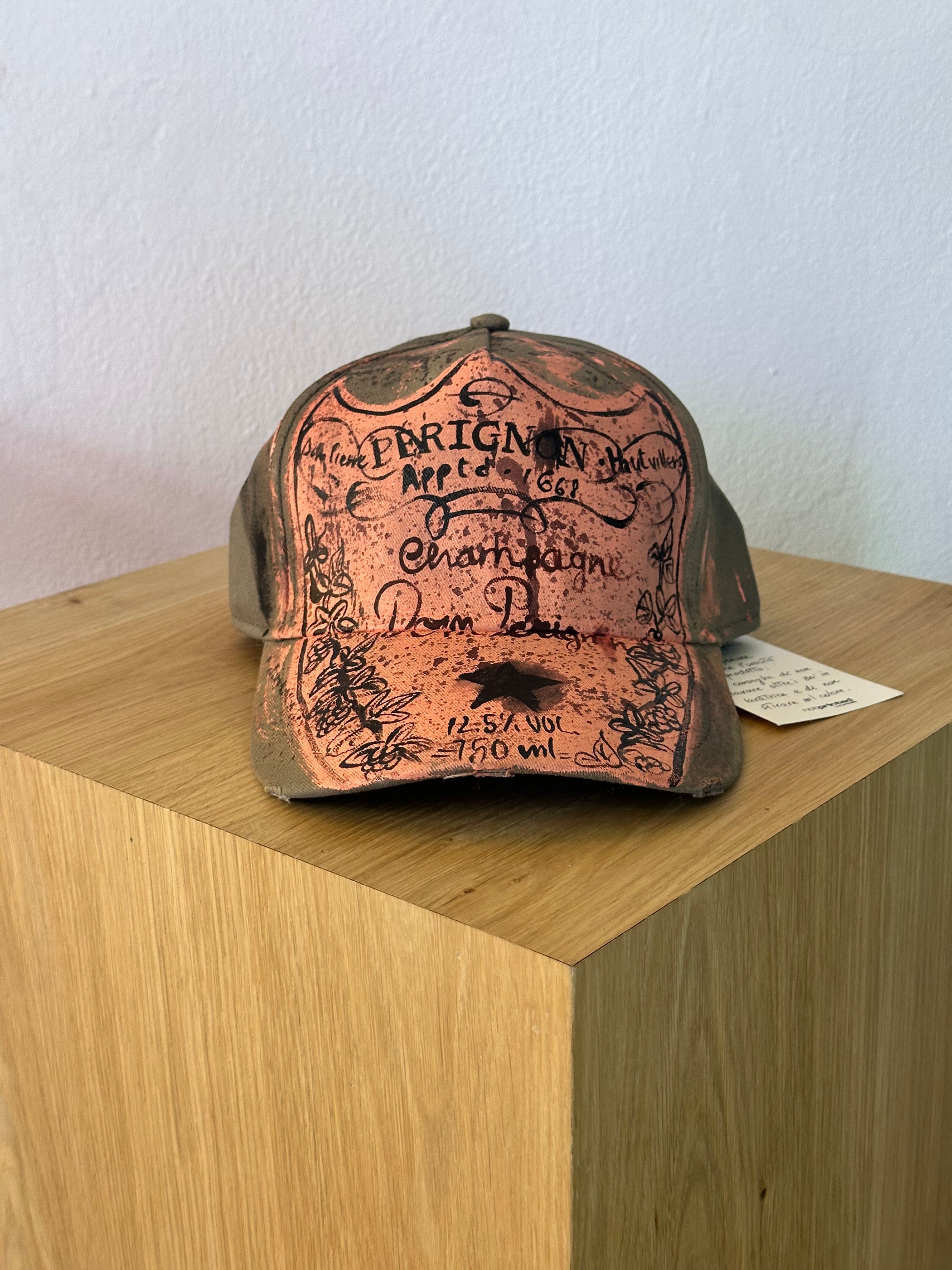 Cappellino disegnato a mano - Dom Perignon