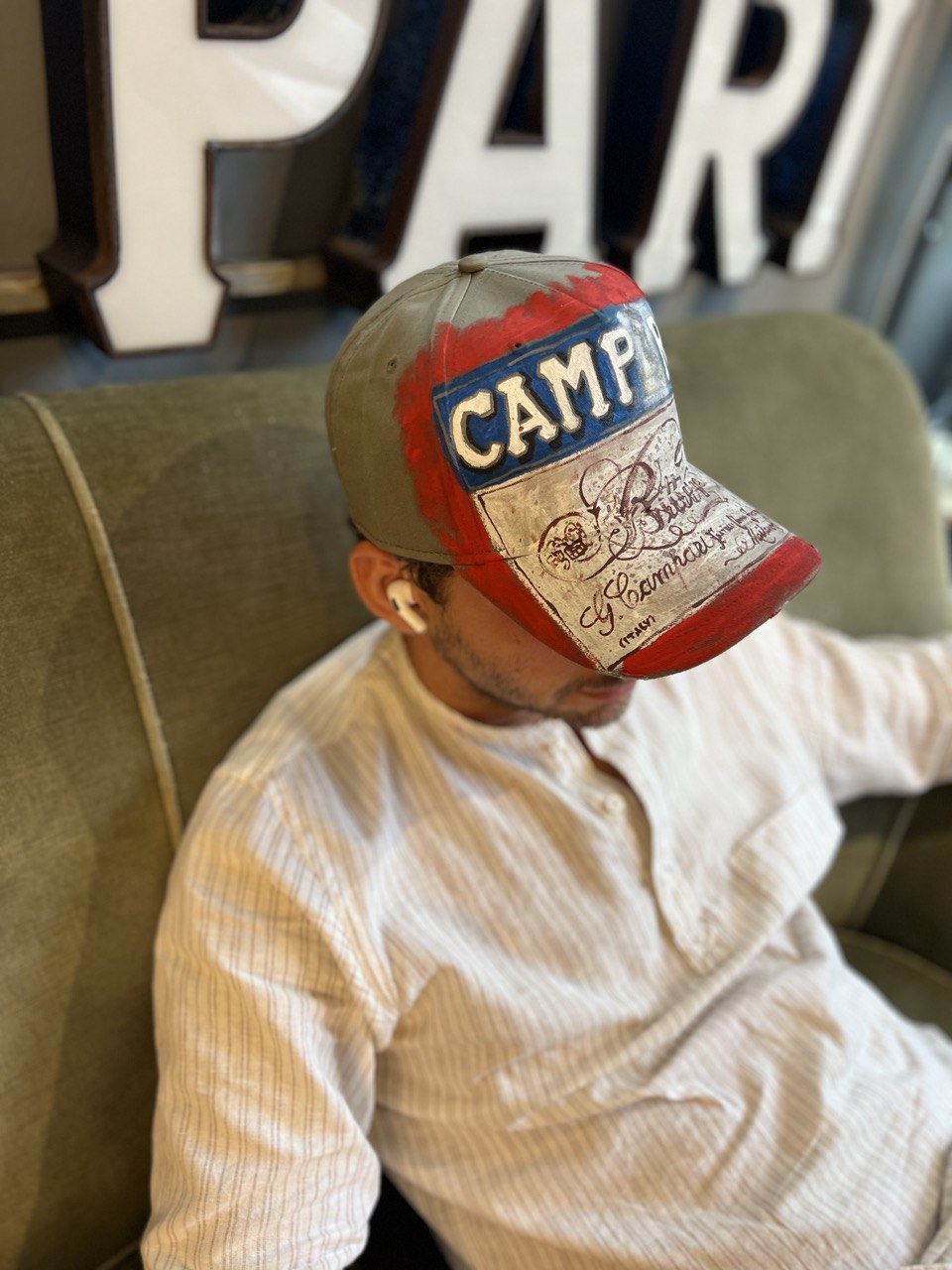 Cappellino disegnato a mano - Campari